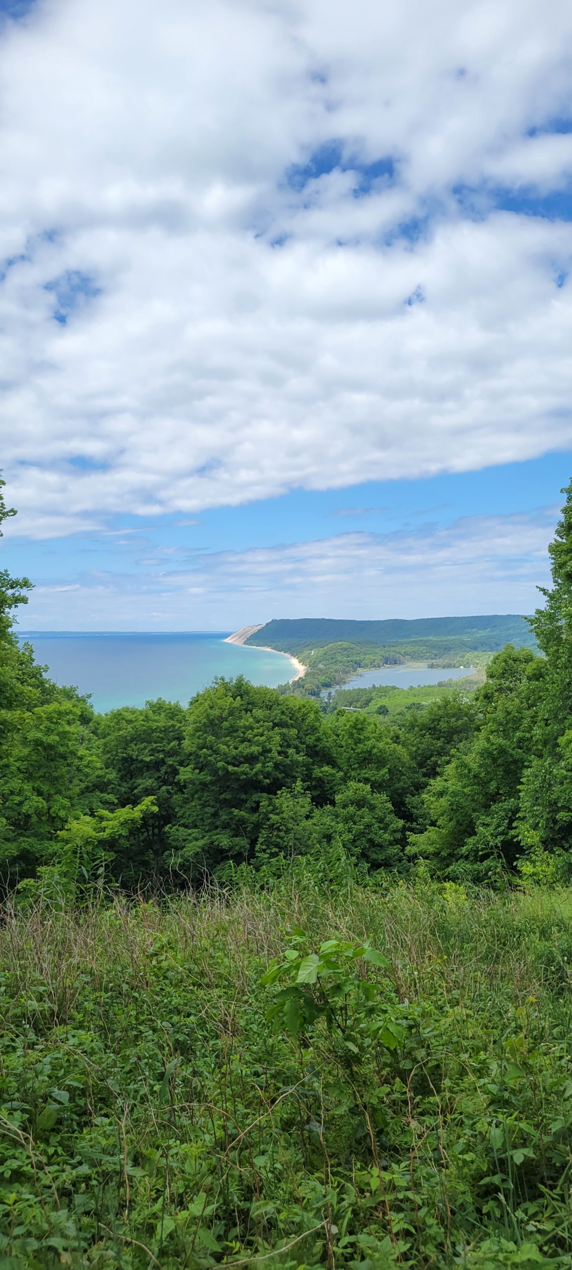 empire bluff trail at sleeping bear dunes  overlook on the trail