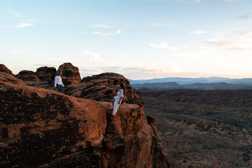 A Colorado Elopement on the edge of a cliff while rock climbing