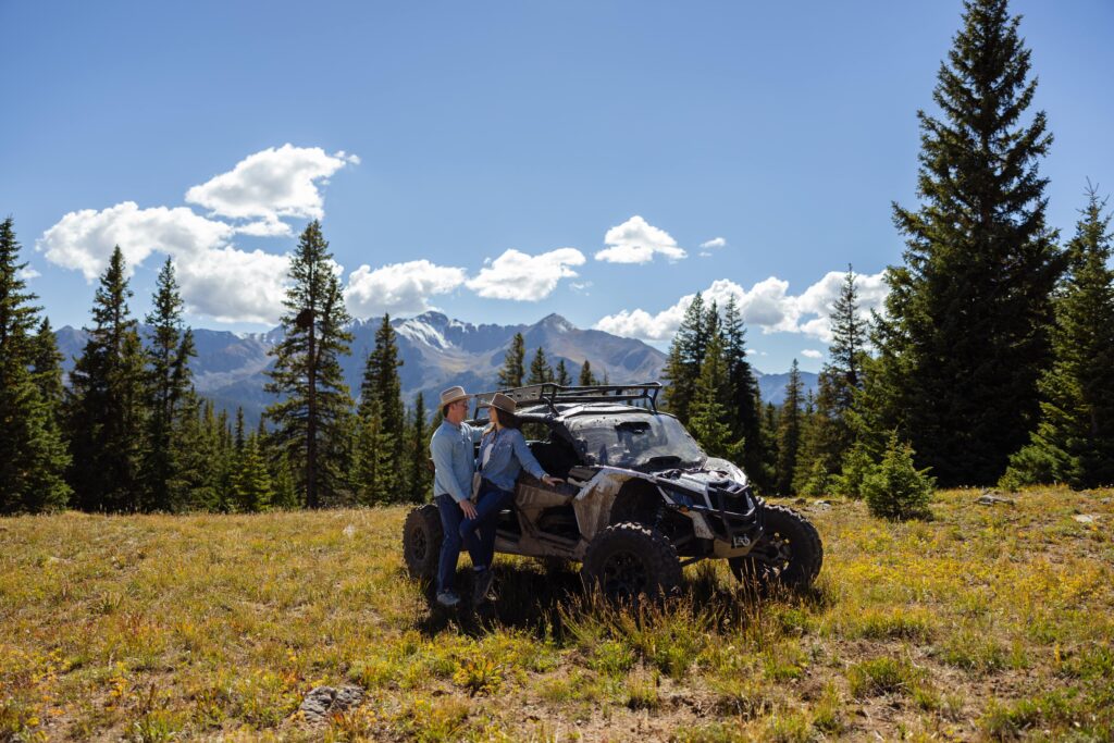 ATV riding for elopement / wedding in colorado