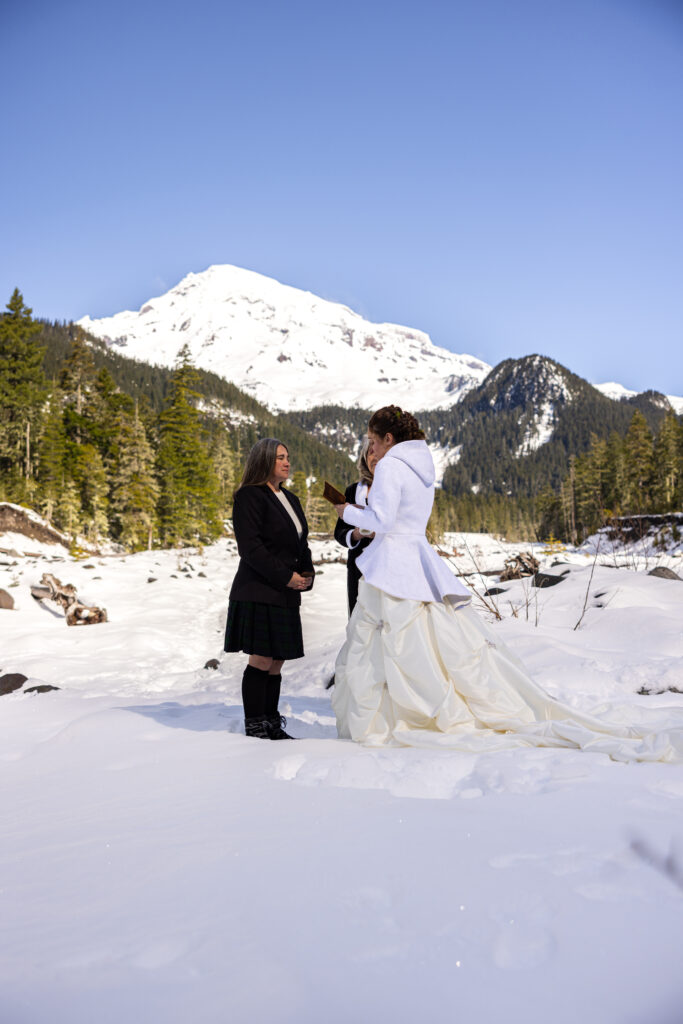 lgbtq+ couple eloping in Mt Rainer