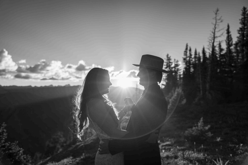 Guests gathered around a warm fire celebrating the couple’s love
