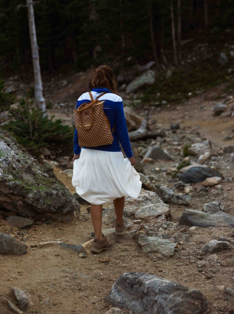 couple hiking for elopement