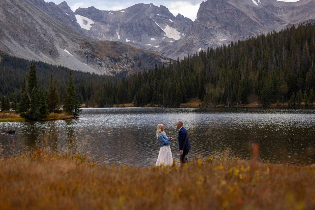 The intimate ceremony setup at Brainard Lake.